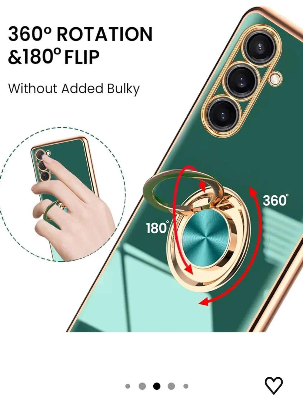 Amazon Samsung Galaxy S24 Case with Magnetic Kickstand Dark Green